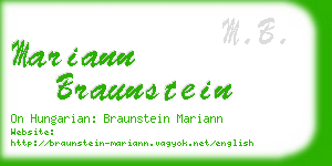 mariann braunstein business card